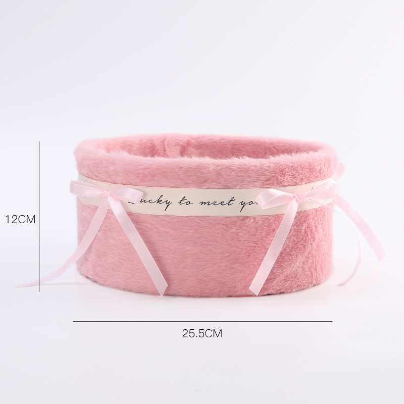 Nuevo otoño y invierno de cordier de siete colores caja de flores de peluche buena suerte paquete de flores frescas abrazar barril caja de regalo flor DIY material