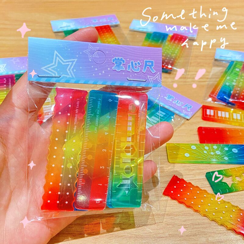 Colorful Gradient Palm Ruler (5 Pieces/Set) Palm Ruler, Heart's Desire Ruler, Mini Ruler, Pocket Ruler