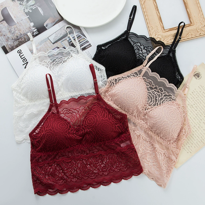 Long sexy base set, underwear, adjustable straps, wireless bra, vest
