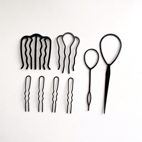 Six-piece set of hairpins for updo hair, simple and temperamental ball head comb, high-end U-shaped hairpins, versatile and fashionable hairpins