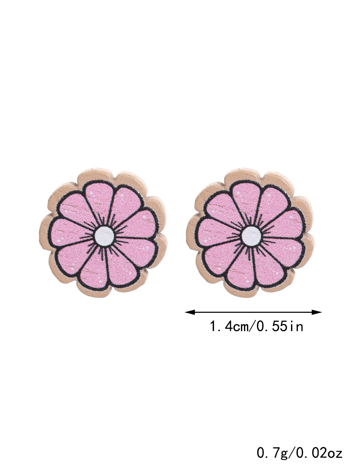 1 Pair Pastoral Sunflower Flower Wood Ear Studs display picture 9