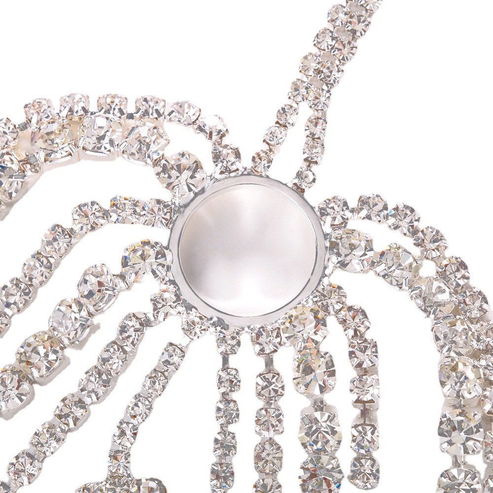 AliExpress caliente rhinestone cara cadena europea y americana exagerada rhinestone borla multi-capa máscara personalizada accesorios máscara