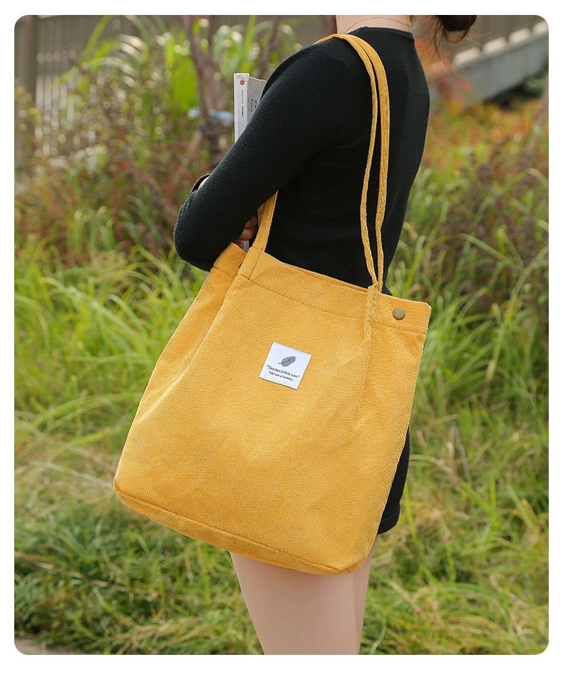 Women's Fashion Solid Color Corduroy Shopping Bags display picture 1