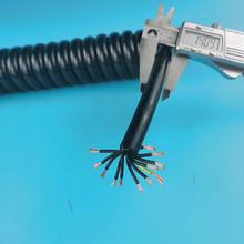 PU彈簧線12芯1平方純銅電線螺旋電纜多芯線線芯編碼工業設備用