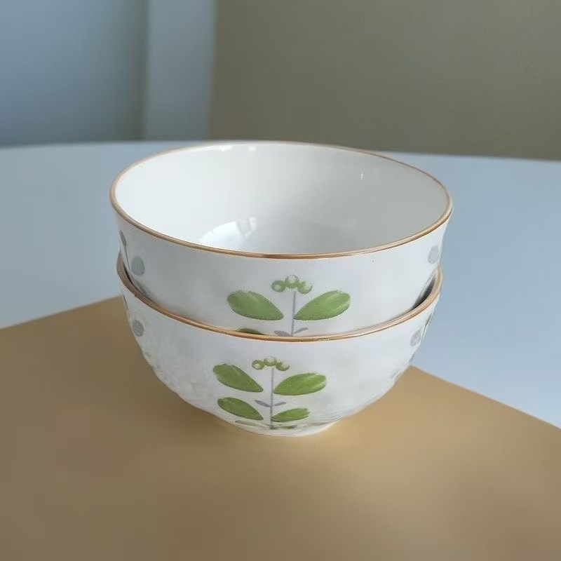 Tazón de arroz de color esmaltado de estilo japonés, juego de vajilla de cerámica fresca pequeña, juego de platos para el hogar, tazón de fideos, plato de verduras, plato de frutas