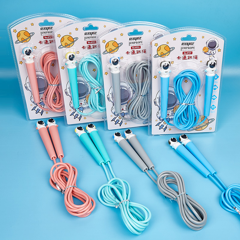 Estudiante examen físico examen saltar cuerda modelado creativo cabeza de goma suave cuerda de saltar dibujos animados cuerda de saltar niños entrenamiento saltar cuerda