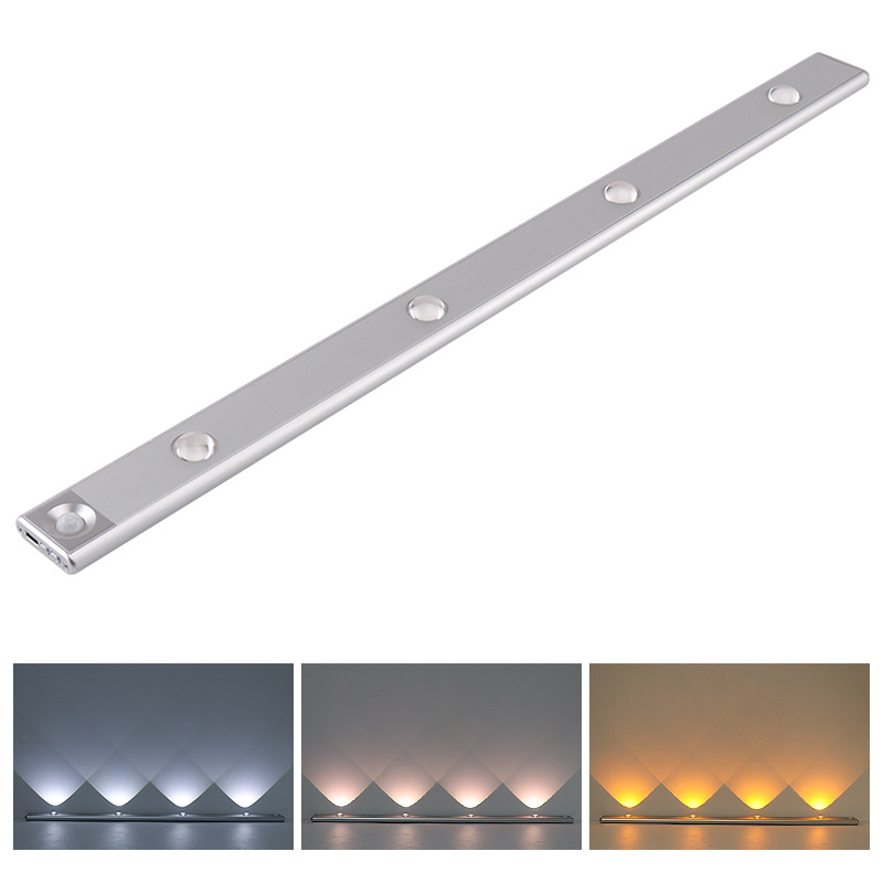 Fuente fabricante recargable luz nocturna luz de sensor de cuerpo humano led inteligente luz de armario de pared luz de armario de succión magnética de batería