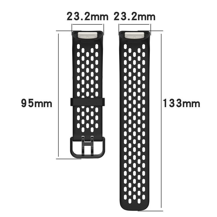 Correa de silicona transpirable para Fitbit Charge 6/5 Sports Bracelet xDfind