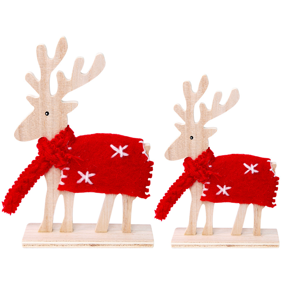 Nuevos adornos navideños de renos de madera transfronterizos 2026, decoraciones de Navidad, accesorios para escaparates, decoraciones para el hogar