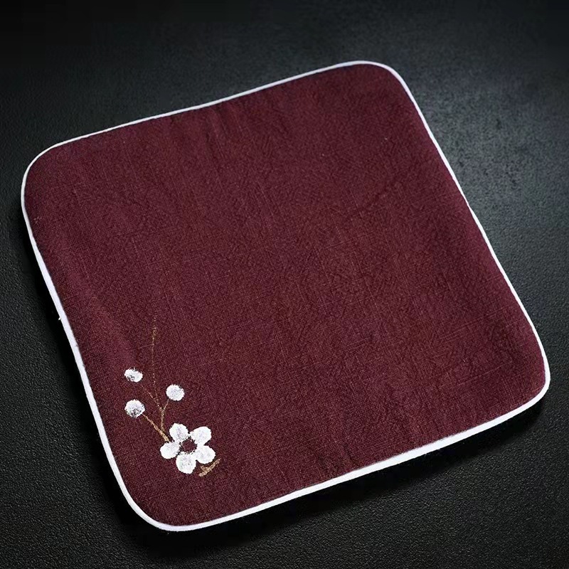 Toalla de té de ciruela pintada a mano-Rojo