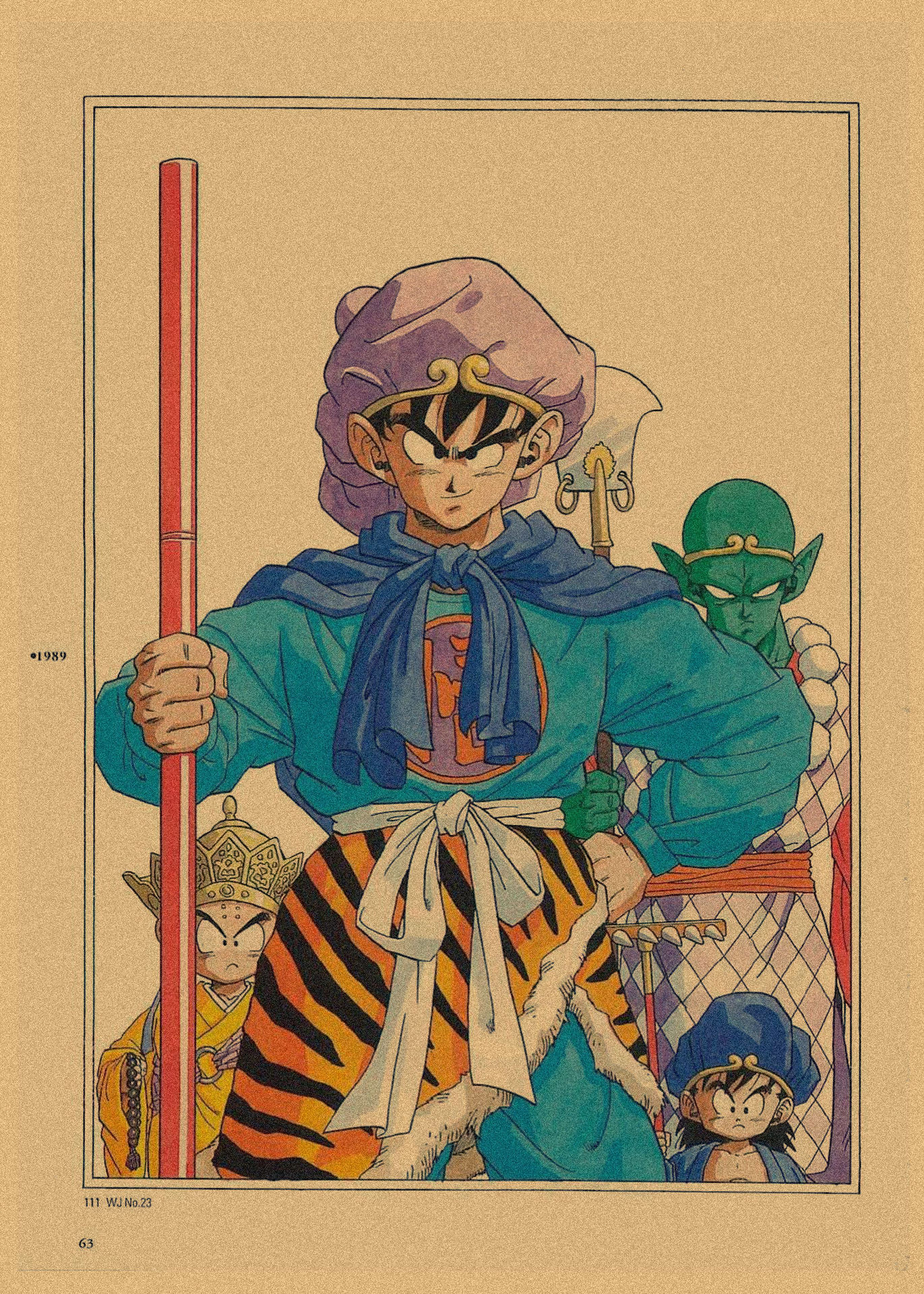 日本式アニメ七龍珠アラレ復古クラフト紙ポスター鳥山明装飾画孫悟空壁画316