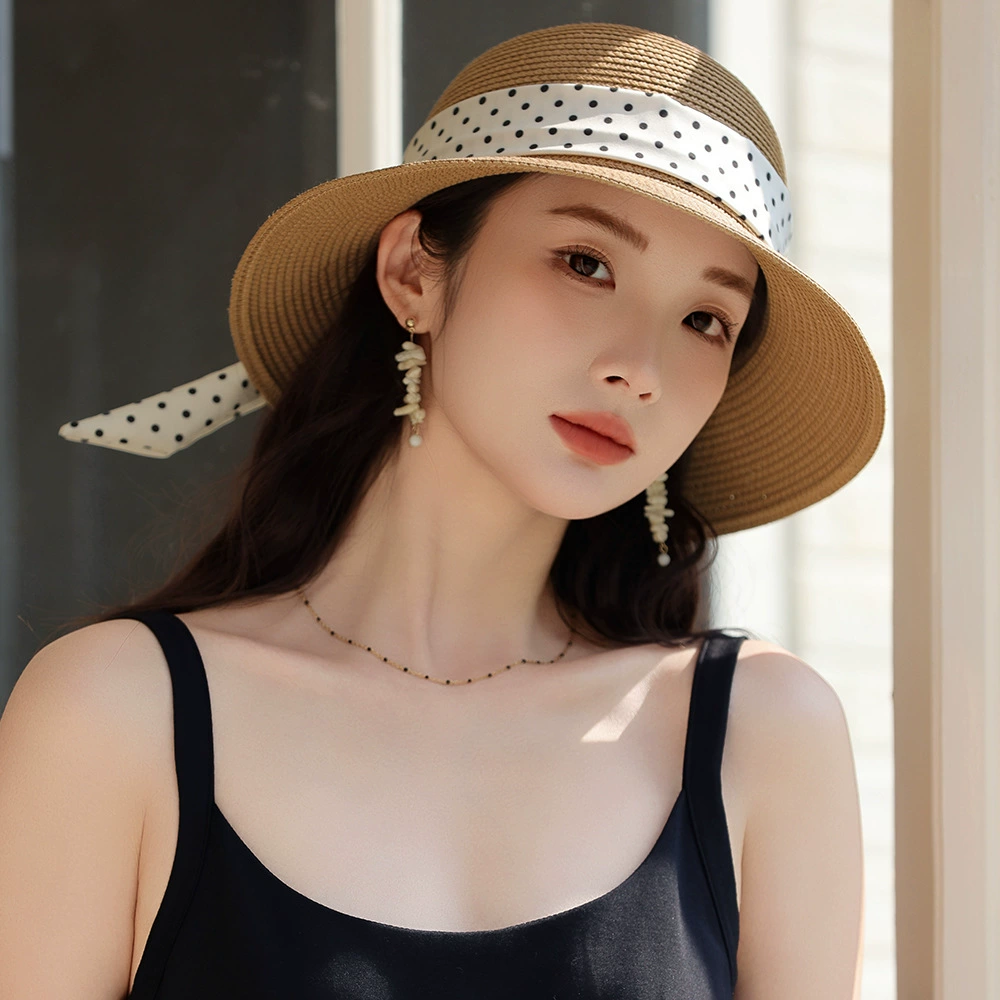 Летняя пляжная ткачёная соломенная шляпа для защиты от солнца, защита от ультрафиолета