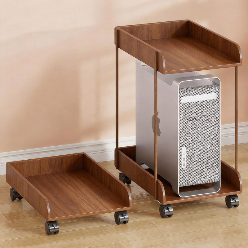 Pulley Computer Host Placement Rack Mobile Trolley Office File Storage Rack Desktop Case Cooling Base