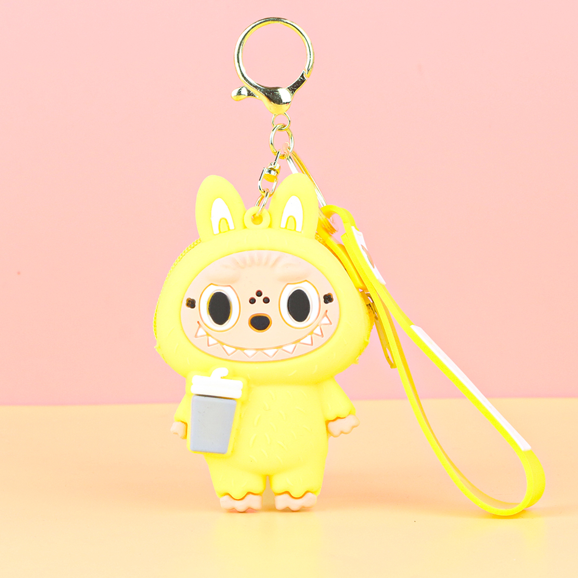 子供用ラブブ小銭入れシリコンプチギフトキーホルダーペンダントカードキャッチャーマシンプチギフトラブブ