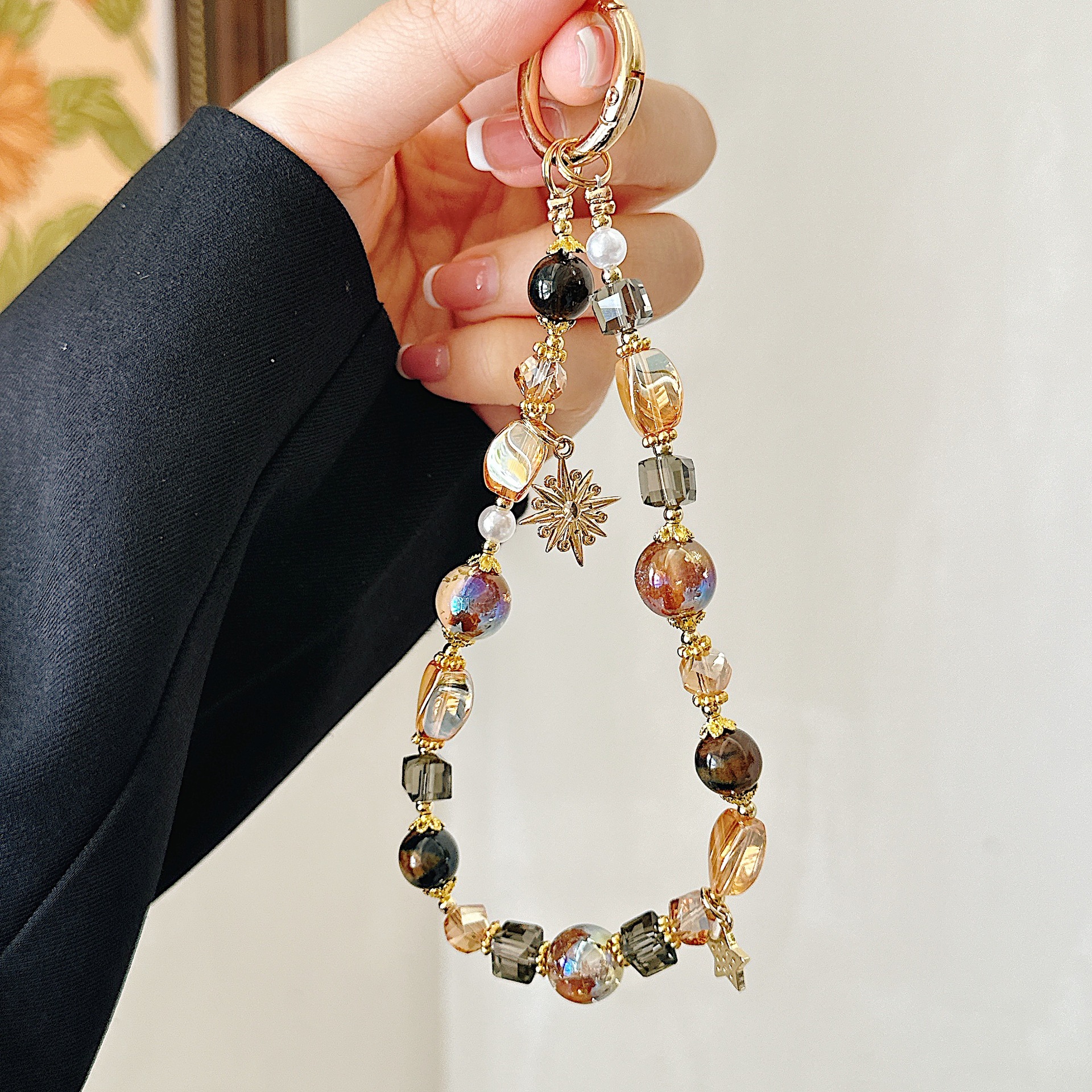 Boutique hecho a mano de alta gama para teléfono móvil cadena corta Merah pulsera cordón de teléfono móvil de moda mochila/colgante corto