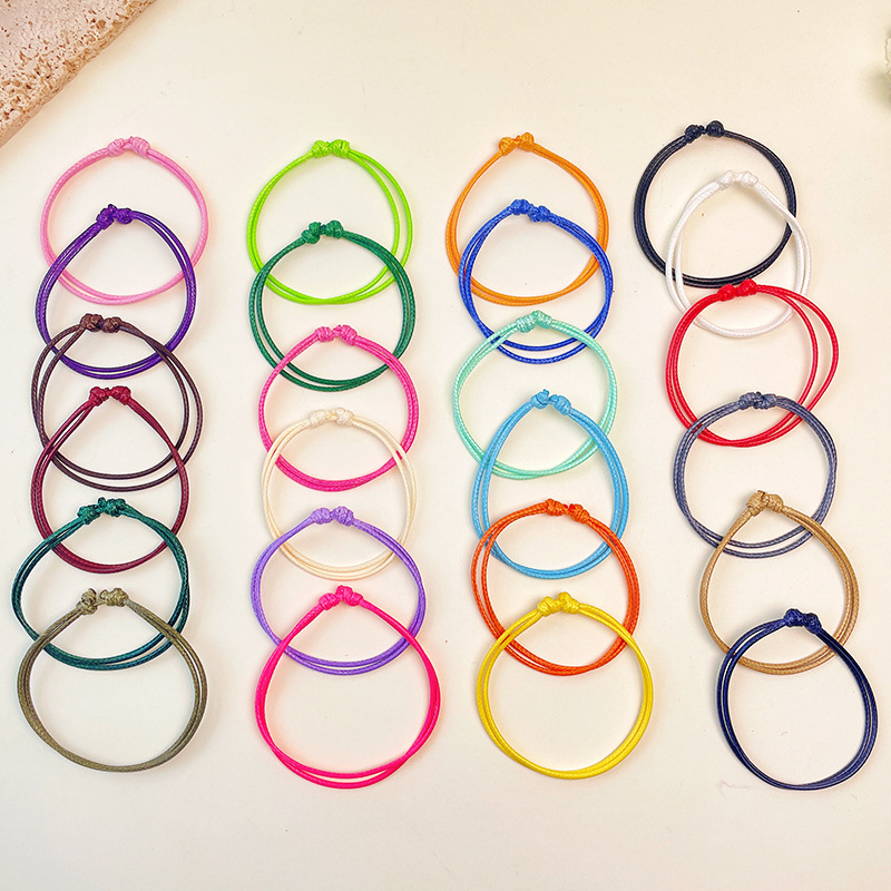 European and American Cross-Border Hot Selling Wax Thread Hand Rope Colorful 1.5mm Simple Adjustable Hand-Woven Rope Bracelet Manufacturer Wholesale European and American Cross-Border Hot Selling Wax Thread Hand Rope Colorful 1.5mm Simple Adjustable Hand-Woven Rope Bracelet Manufacturer Wholesale