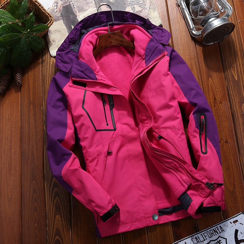 Hombres y mujeres de dos piezas a prueba de viento impermeable al aire libre deportes forro polar chaqueta montañismo ropa al por mayor
