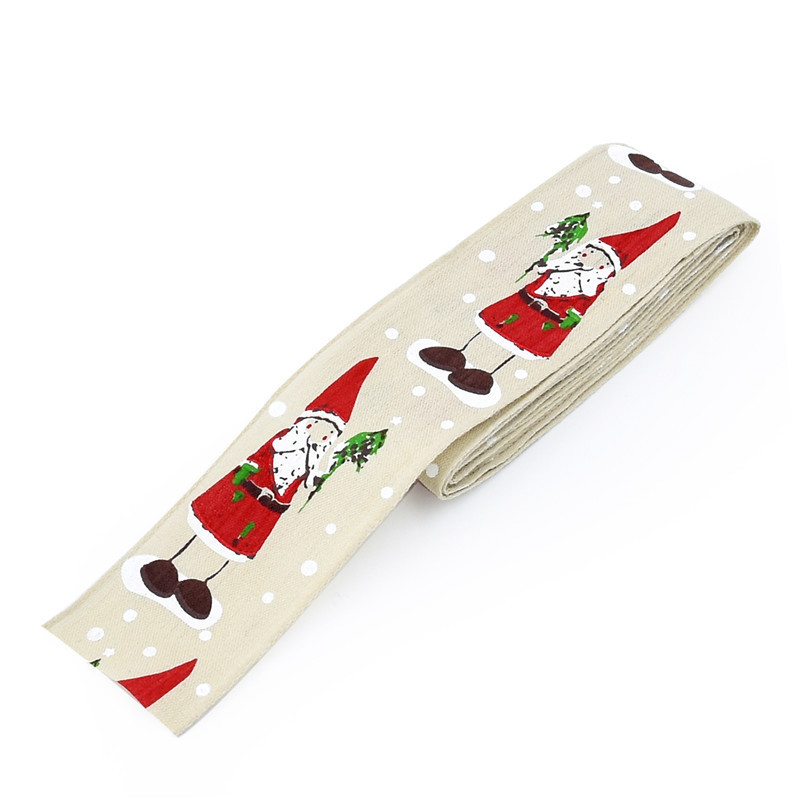 4cm de ancho AliExpress Navidad tejido Jacquard cinta de tela muñeco de nieve en ambos lados del árbol de Navidad cinta de alambre 2 yardas