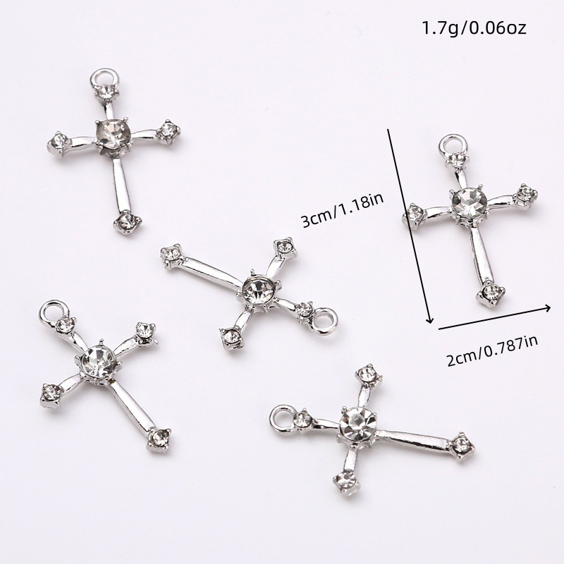 Accesorios de joyería de aleación de bricolaje Colgante de cruz de plata retro Pulsera Collar Pendientes Decoración de ropa Colgante