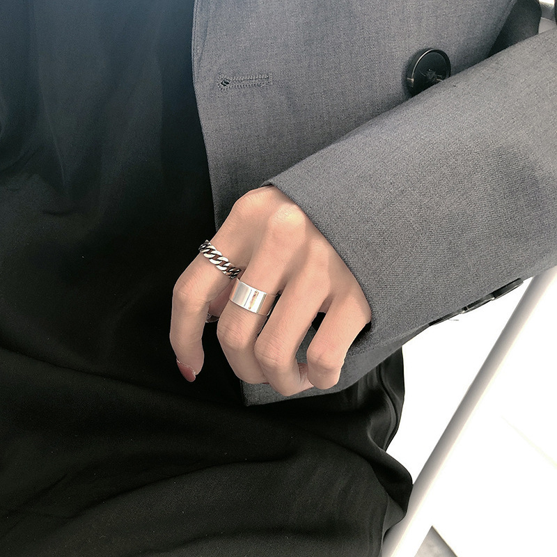 Vintage Men's Stackable Rings Minimalist Hip Hop Style Band_voghion.com