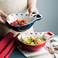 创意葫芦瓢形沙拉心形手柄焗饭碗烤箱烘焙碗蘸汁碟饺子盘汤面碗
