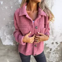 2024 Новая однобортная куртка из овечьей шерсти Amazon AliExpress-Autumn and Winter с лацканами