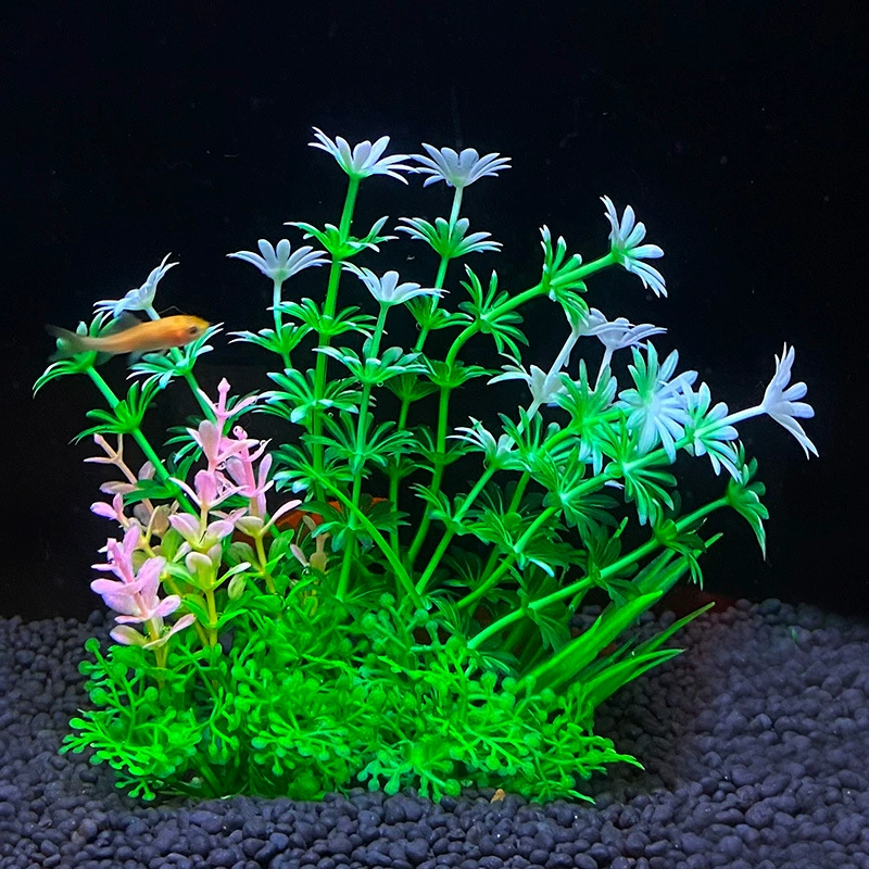 [鱼缸造景摆件塑料仿真水草假海草跨境水族箱装饰植物水族用品]