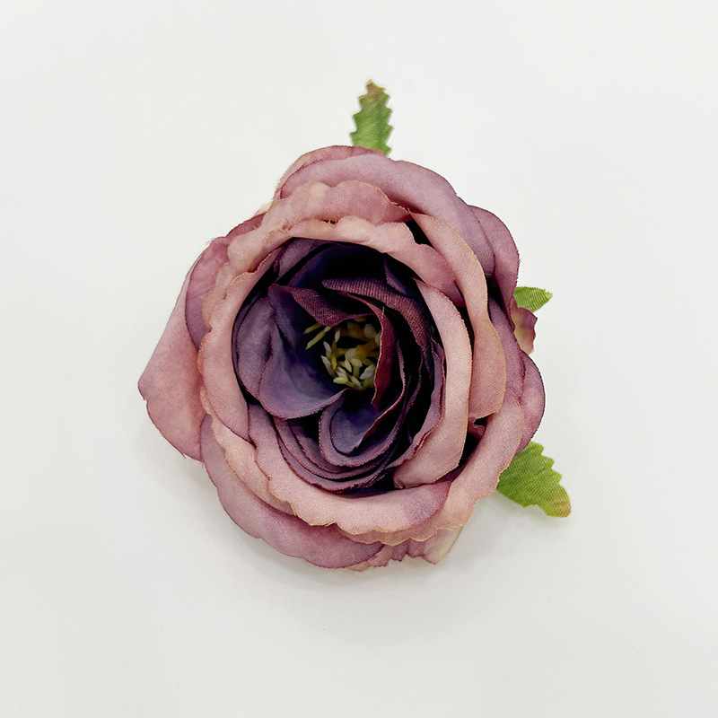 造花、レトロなバラの花頭、シルクフラワー、手作りのヘアピンアクセサリー、外国貿易シルクフラワー、クロスボーダー小さなバラの造花|undefined