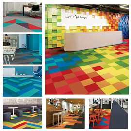 巨东地毯 办公室地毯尼龙B1 PVC底条纹走道会议室书房 长江100