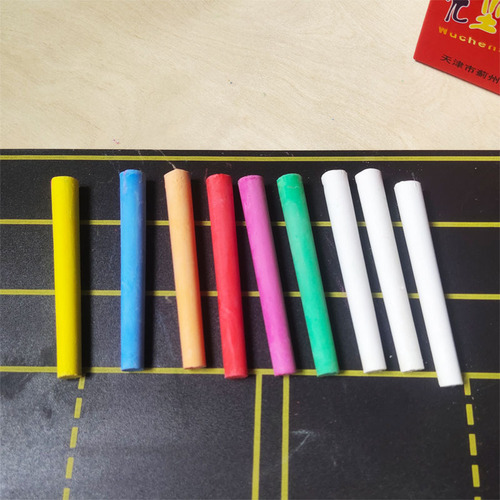 Non-dust plastic light-colored teaching colored white blackboard chalk set of 48 pieces for children's painting round chalk wholesale
