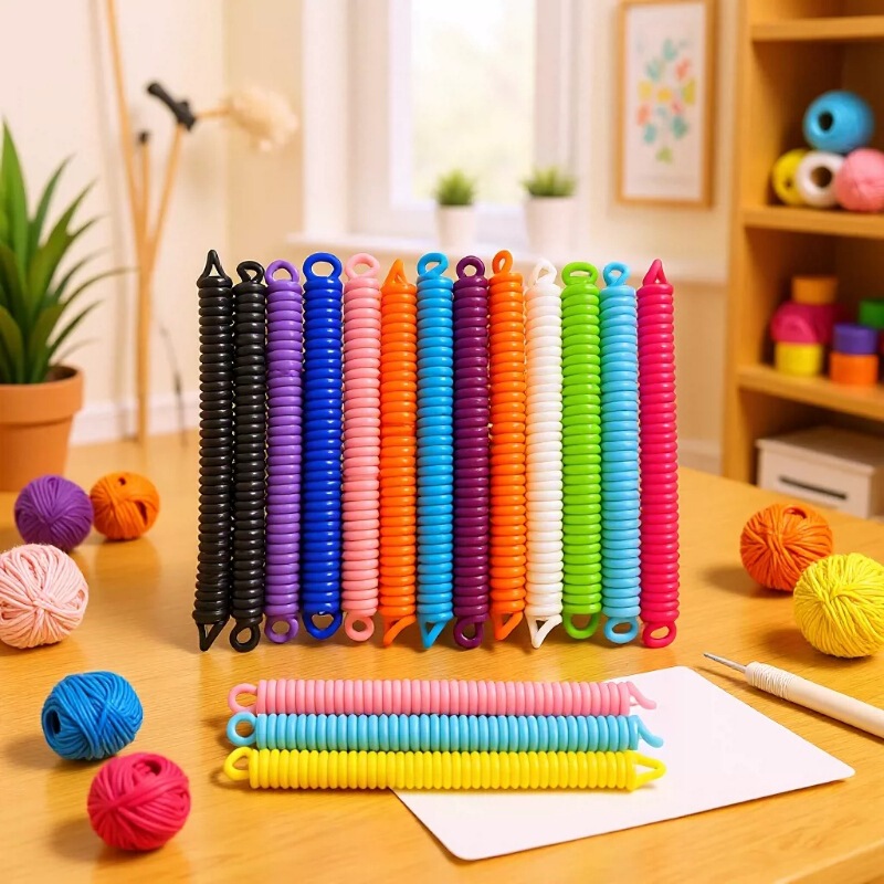 Eva Key Chain Colorful Phone Cord Plastic Card Holder Spring Rope Retractable Anti-Lost Elastic Key Chain Accessories