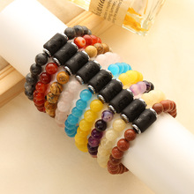 时尚简约十二星座搭配幸运色珠子水晶玛瑙虎眼石串珠手串手链女士