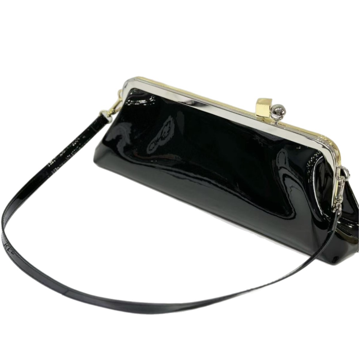 Bolsa baguette espelhada elegante para mulher mala de noite_voghion.com