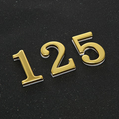 【Factory Direct】D-shape imitation gold metal house number sign, letter house number plate, room number plate, house number identifier