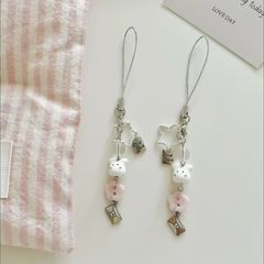 【粉色小兔咪】小兔咪陶瓷pink手机链挂件相机可爱ins少女心小众