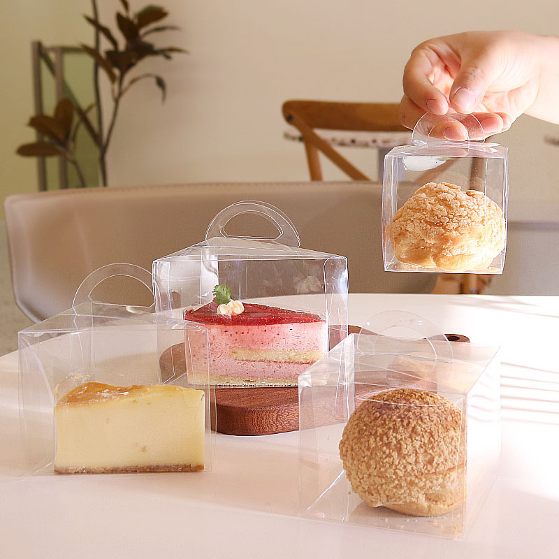 手提三角形蛋糕盒透明包装盒千层切块蛋糕盒子 6寸8寸慕斯打包盒