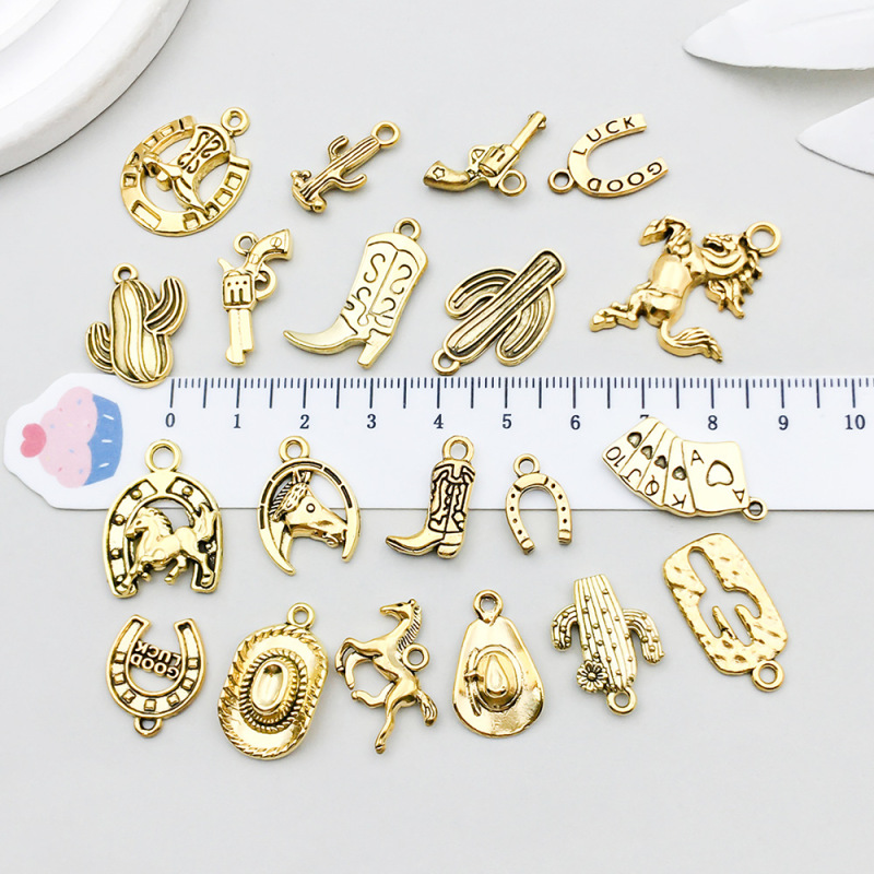 新品古金合金西部デニムシリーズペンダントdiyブレスレットネックレスアクセサリーアクセサリー1個|undefined