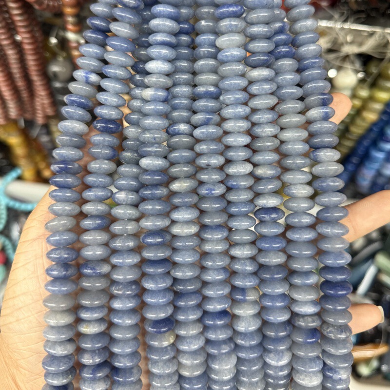 6*12mm算盘珠散珠天然玛瑙玉石飞碟珠diy实拍配件尖珠隔珠项链批|undefined
