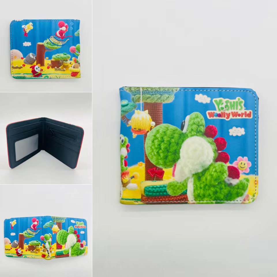 Super Mary bolso de cambio Mario hermano Mario estudiante bolso plegable para hombres y mujeres bolso de tarjetas de monedero PU