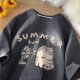 Cotton Shoulder Summer New Round Neck Short-sleeved T-shirt Women's Japanese-style Cute Style Kitten Printed Loose All-match Top