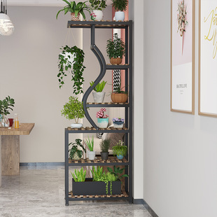 Flower Rack Partition Flower Shop Balcony Storage Rack Internet Celebrity Multi-Layer Creative Wall-Mounted Living Room Floor-Standing Iron Flower Pot Rack