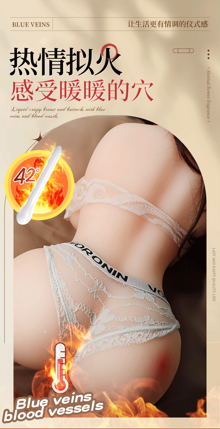Half-Body TPE Male Masturbator Mold, Realistic Skin-Tone Insert, Manual Adult Toy — detail image 11