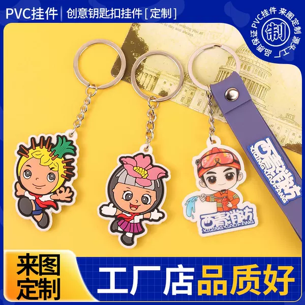 Manufacturer of Silicone Pvc Keychains, Custom Flat Car Key Soft Rubber Keychains, Custom Logo Rubber Double-Sided Keychains