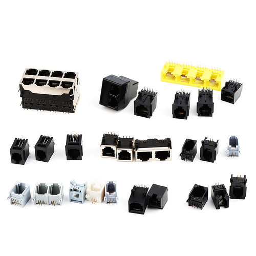 Supply RJ11 communication 4-core telephone interface 6164p4c straight-through head 6p6c crystal head dual-port connector socket
