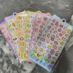 网红款高颜值二代卡通3D立体浮雕实心夜光贴纸小可爱奖励立体贴纸