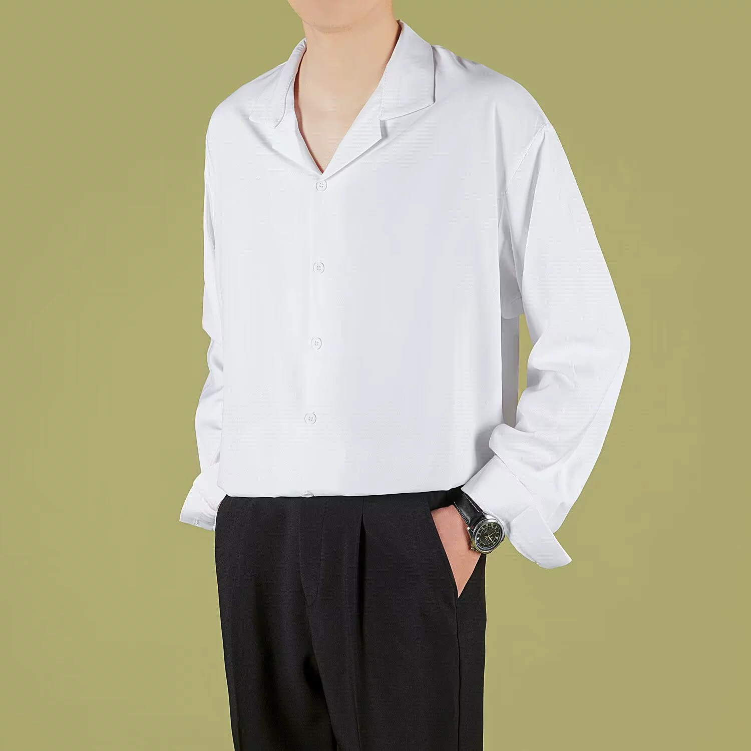 Осенние новые сплошные рубашки с длинными рукавами для молодых мужчин повседневные рубашки для бизнеса свободные корейские модные пальто