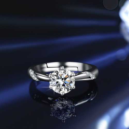 Cross-border hot sale s925 sterling silver ring necklace earrings ring moissanite one carat jewelry three-piece set for women