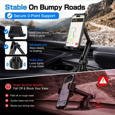 long adjustable joints and rotatable – Car phone holder