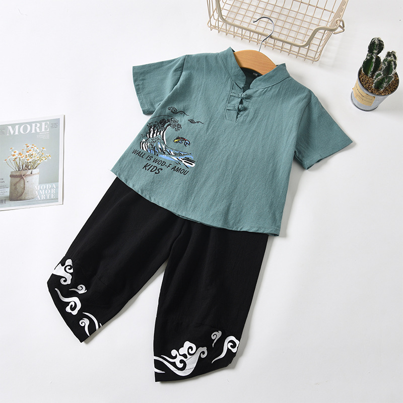 新款汉服男童民族风古装演出服男童唐装批发|ms