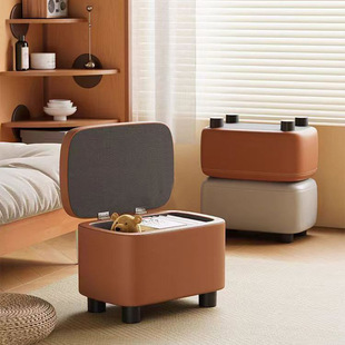 Shoe-Changing Stool at the Entrance, Home Entrance, Small Stool for Wearing Shoes, Simple Sofa Cushion, Soft Bag, Living Room Leather Art Wholesale
